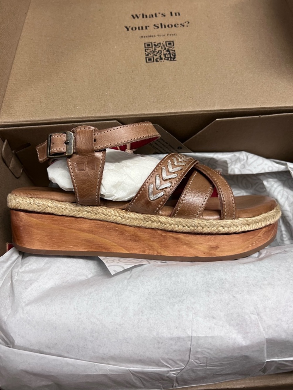 Bed Stu Necessary Platform Sandal in Tan Rustic Leather NEW - Picture 9 of 11